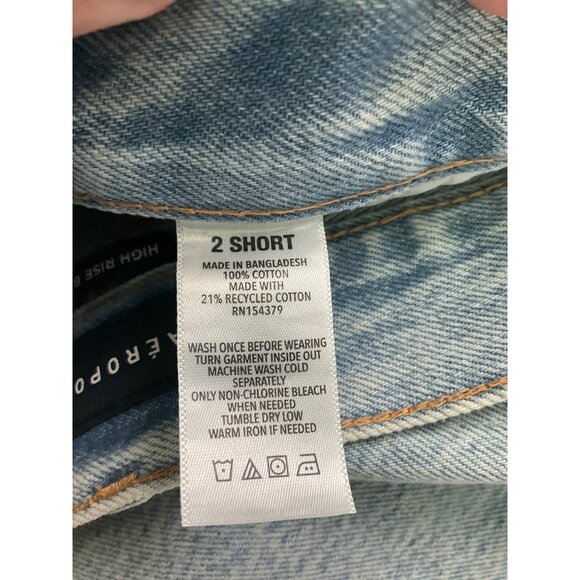 Aeropostale High-rise Baggy Distressed Jeans, Size 2 Short - Picture 8 of 8